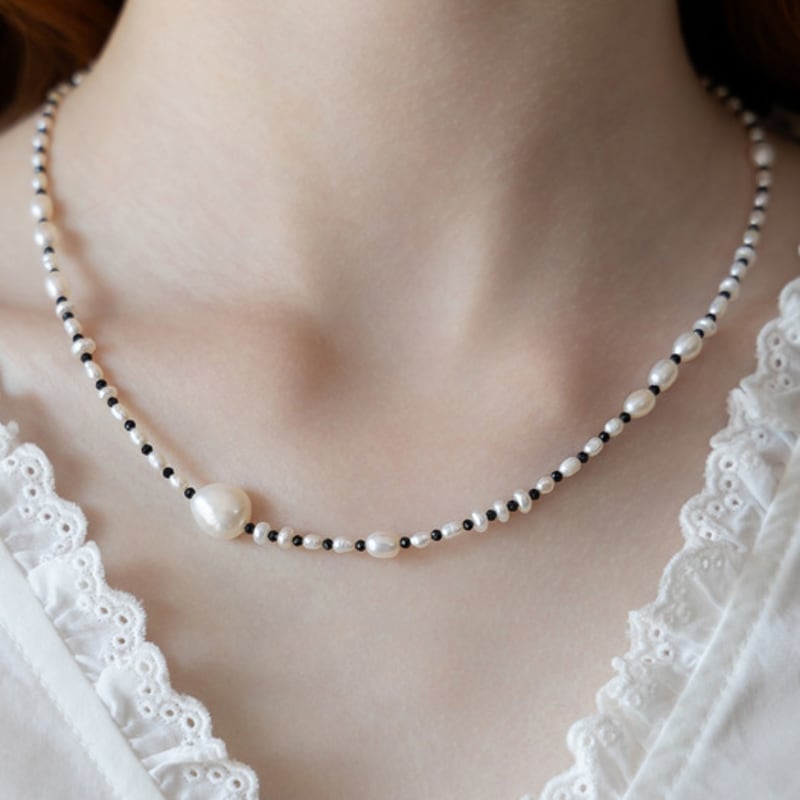 

TATIANA Polka Dot Freshwater Pearl Necklace NZ2485 Original Rhodium