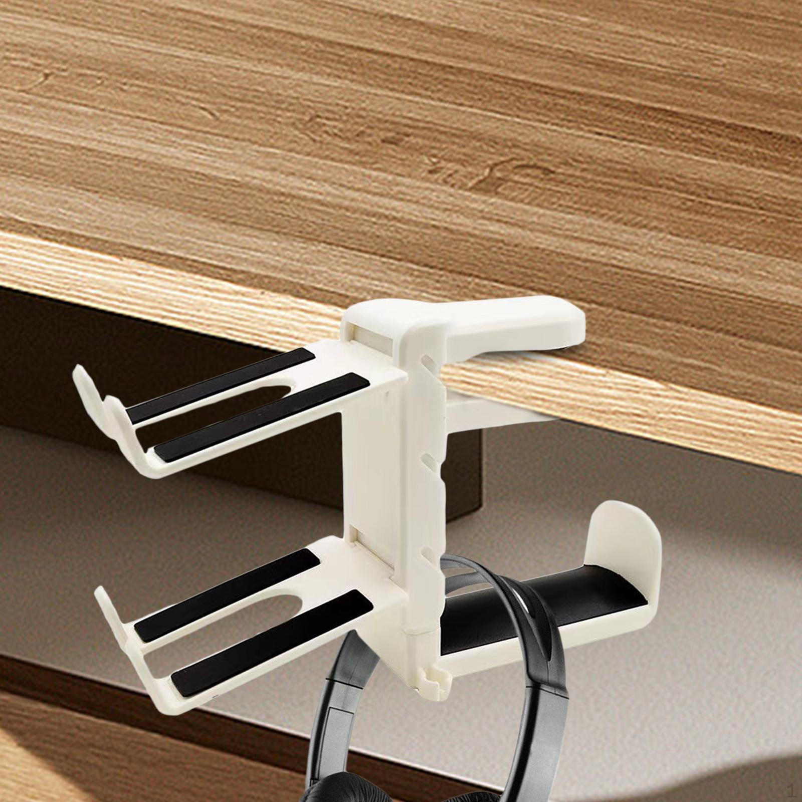 

Подставка для наушников, крючок для наушников, настольное крепление с двойным кабельным зажимом, универсальный органайзер белый