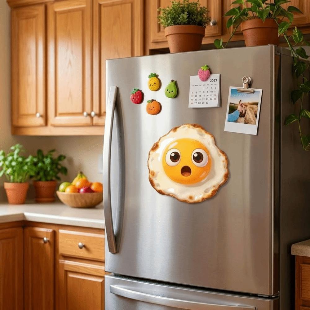 2D Flat Egg Fridge Magnet Simulation Magnetic Fridge Sticker Creative Acrylic Magnet  Kitchen