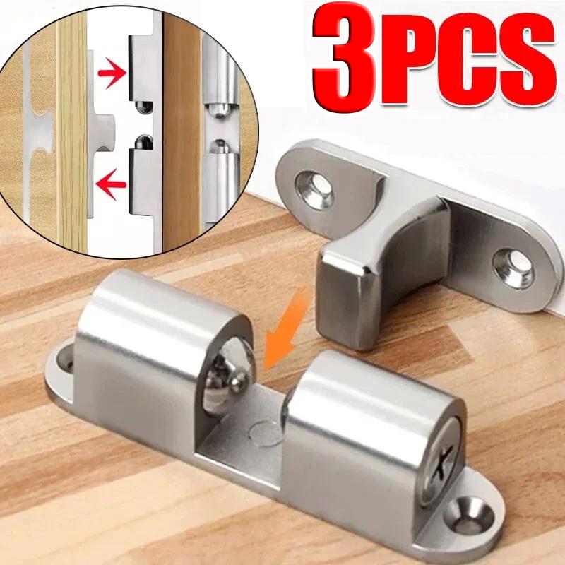 3 Pcs Double Roller Spring Ball Catch Latches Cabinet Closet Door Adjustable Tension LatchFurniture Door Ball Latch Brass