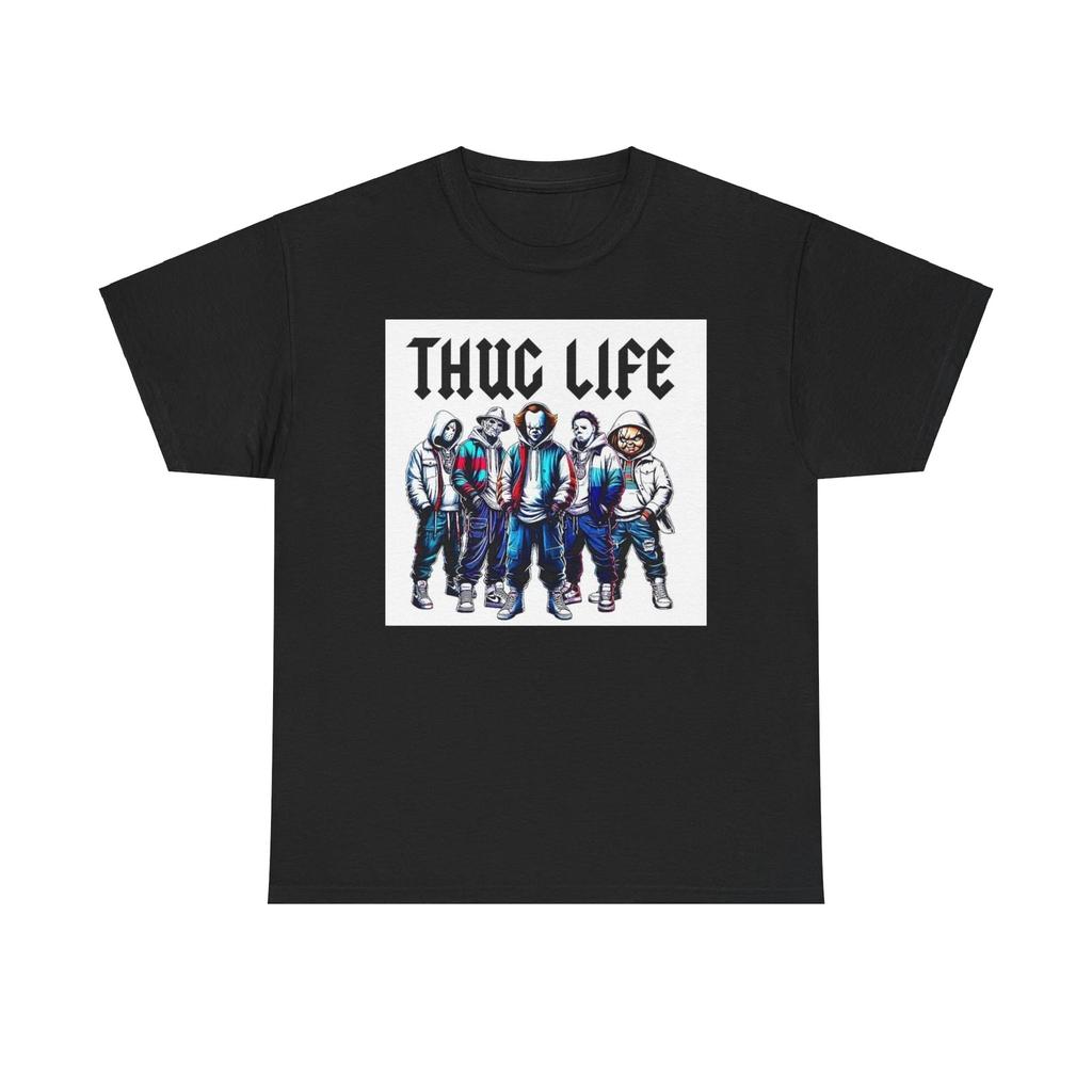 Halloween Themed Cotton Tee Shirt Thug Life Freddy Jason Chucky PennyWise