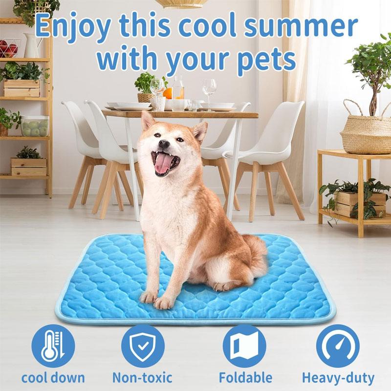 Dogs Self Cooling Mat Pet Cat Cooling Mat and Sleeping Pad for Pets Summer Cool Pads Blanket Washable Ice Silk Breathable Mat