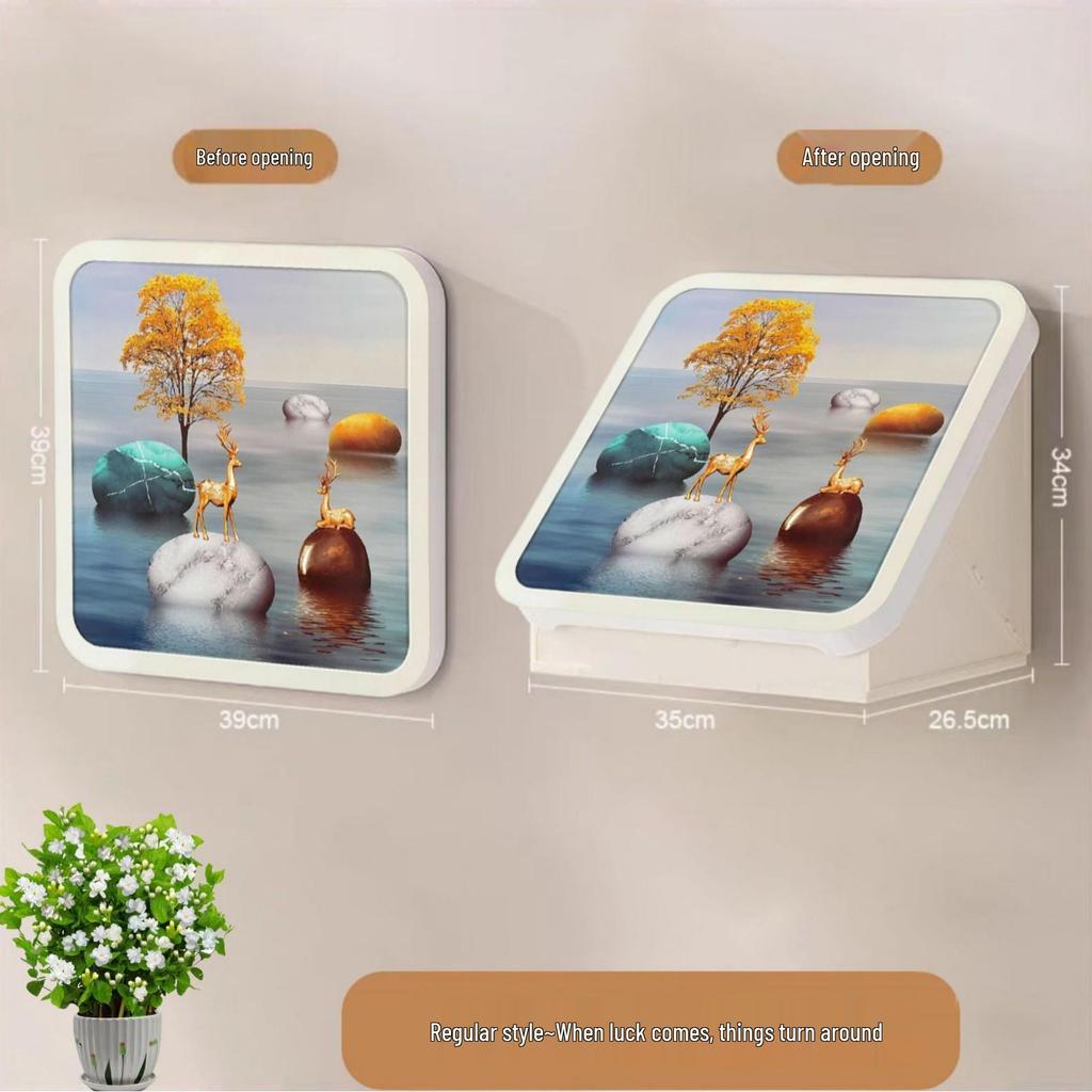 Wall-Mounted Bathroom Storage Box, No-Drill Installation