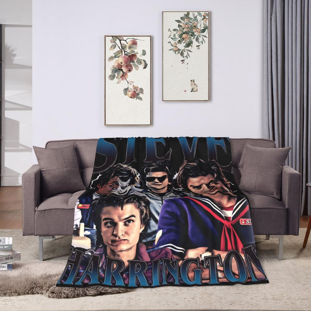 Steve Harrington Blanket Soft Warm Pattern Plush Throw Blanket For Kids Home Decor Flannel Bedspread Bed Cover