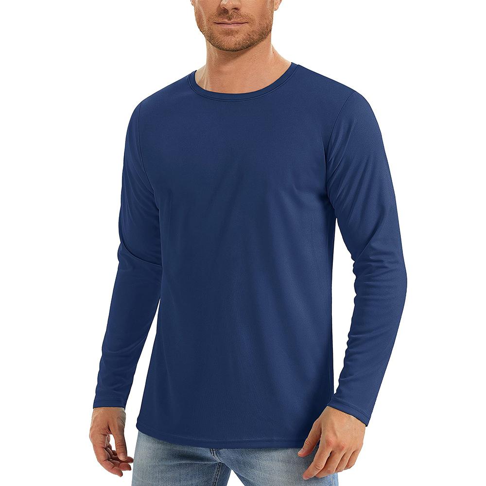 

Men s Sun Protection T-shirts Summer UPF 50+ Long Sleeve Performance Quick Dry Breathable Hiking Fish T-shirts UV-Proof XXL темно-синього кольору
