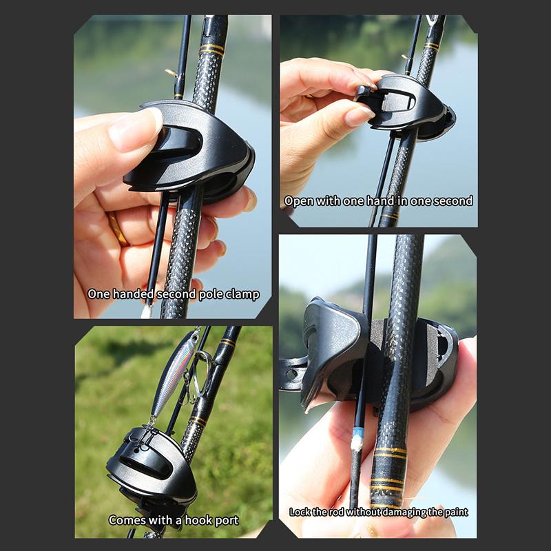 Neu 2-8 Stück Tragbarer Angelrutenhalter Angelruten-Fixierer Wandmontierte Angelruten-Gurte Klemme Multifunktionale Rutenhalter-Werkzeuge