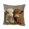 Highland Cow Pillow Cover Cute Cow Pattern Pillowcase with Hidden Zipper Home Decor Throw Pillow Case for Farmhouse Living Room Bedroom Sofa