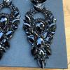 Stonefans Black Large Rhinestone Dangle Earrings Stud for Women  Party Accessories Crystal Earrings Wedding Jewelry Gift
