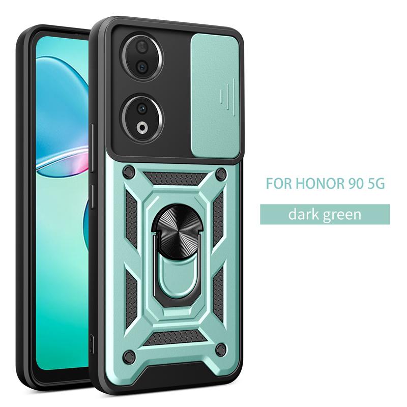 Pouzdro pro Honor 90 Slide Objektiv fotoaparátu Armor Nárazuvzdorné Pouzdro na telefon Honer 90 Honor90 5G Ochranný magnetický kroužek s držákem