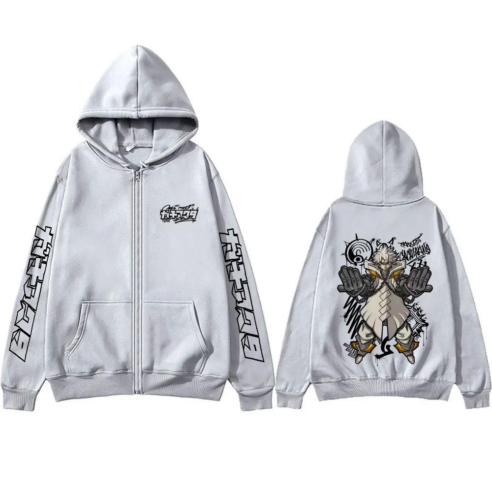 Anime Gachiakuta Rudo Merch Zipper Hoodie Men Women Casual Oversized Zip Up Jacket Male Retro Cartoon Manga Zip Up Sweatshirt