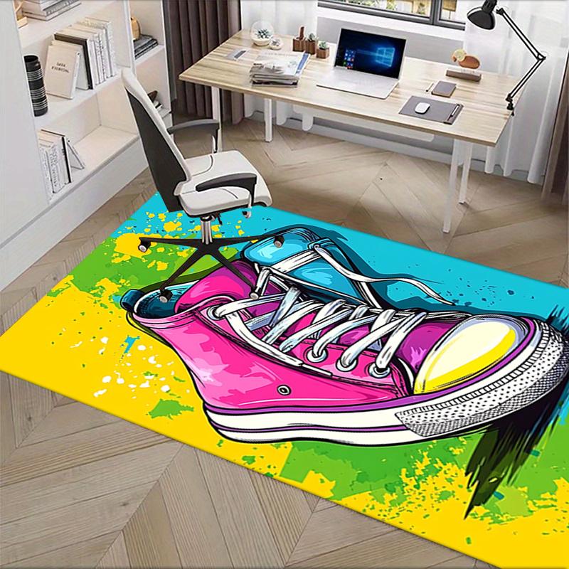 Skateboard Shoe Graffiti Chair Mat Office Carpet: Oversized Rug for Home Decor, Sofa Carpet, Desk Mat Perfect Gift for Any Room