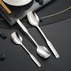 304 Stainless Steel Square-headed Spoon Long Handle Western Dining Teaspoon Coffee Dessert Spoons Silver Tableware