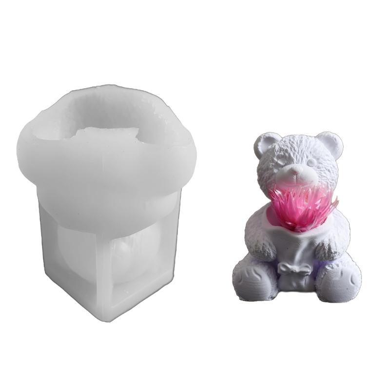 Sturdy Silicone Mould for Animal Shaped Candle Including Bear and Rabbits Designs for Projects