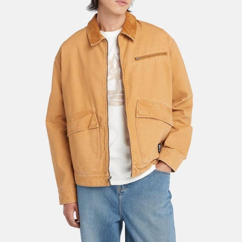 Timberland Herren gewaschene Canvas Arbeitsjacke Weizenbraun A4245-P47