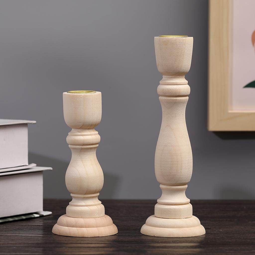 Retro Wooden Table Atmosphere Candle Holder, Anniversary Birthday Dating Atmosphere Decor, Table Living Room Table Decor