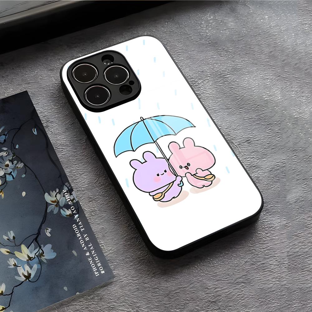 Cute A-Asamimichan Phone Case For IPhone 17 Air 16 E Pro Max 15 14 13 Mini 12 Pro 11 Max Plus Black Glass Cover