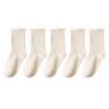 5 Pair /Lot Socks for Women Ruffle Cotton Middle Tube Ankle Short Breathable Black White Set Spring Autumn