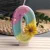 Creative Design Yellow Sun Flower Digital Candles Made of Delicate Cake Candle Decoration Independent Packaging