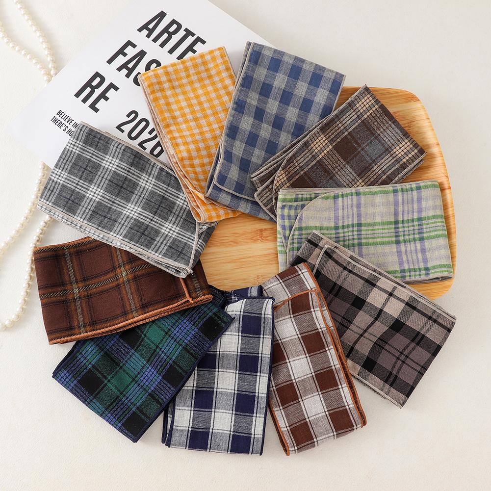 British Cotton Skinny Plaid Scarf Trendy Fashionableable Outfit Hairband Necktie Scarf Small Shawl Headscarf Neck Protection Scarf 11X120Cm