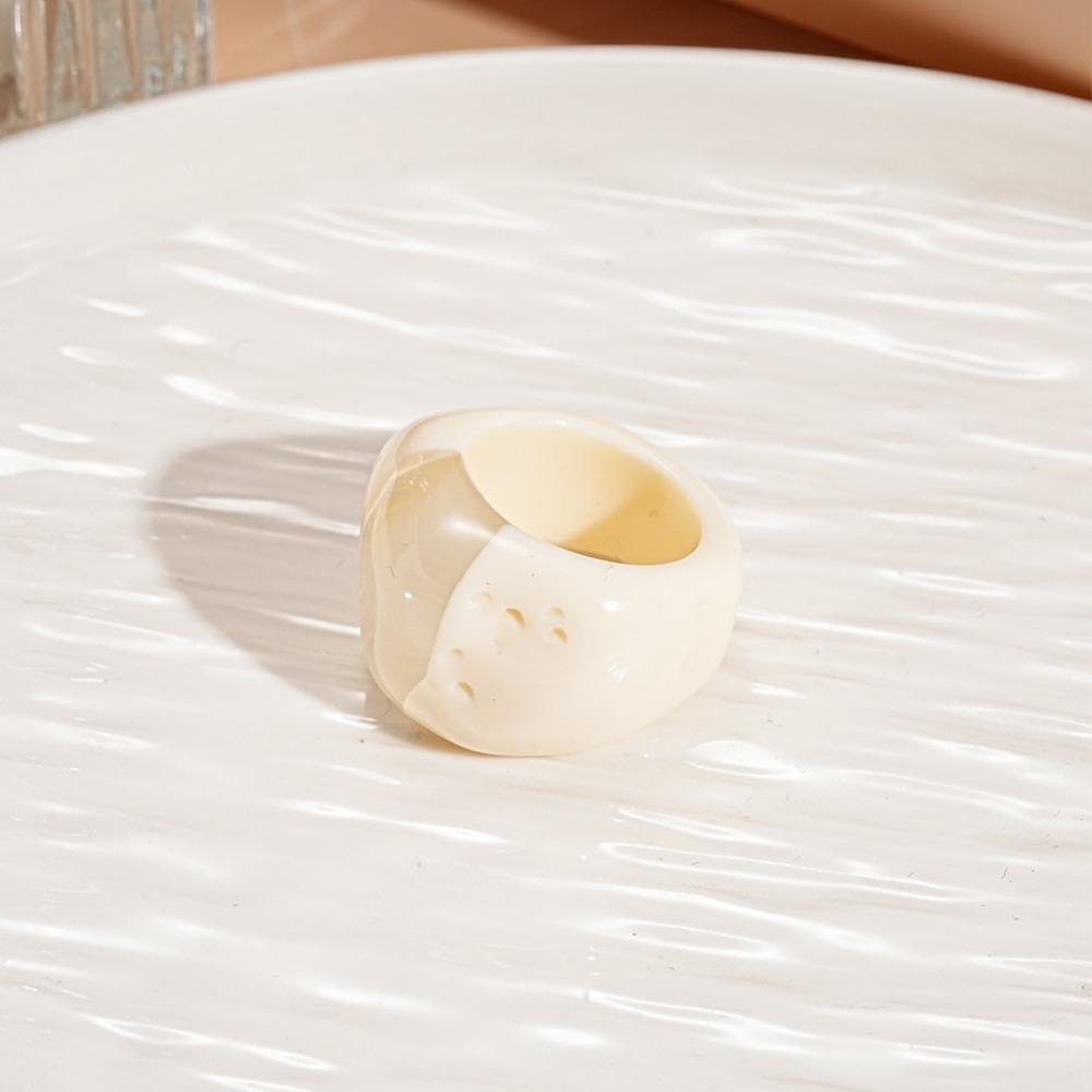 Melard Color Transparent Resin Ring Charm Irregular Ring Temperament Acrylic Geometric Ring  Gift