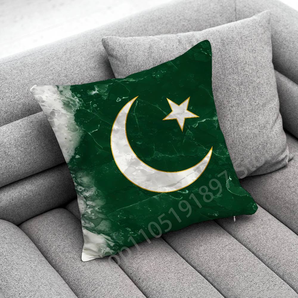 Pakistan Passport Map Flag Throw Pillow Case For 30cm 40cm 45*45cm 50cm 55cm Square Sofa Pillowcase Shell