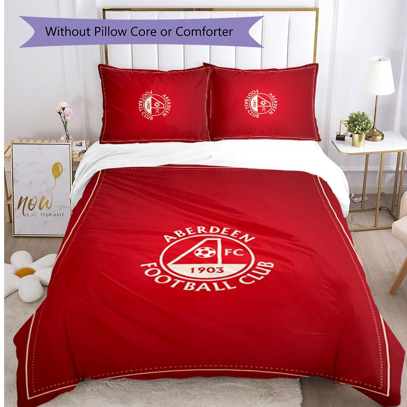 Set Biancheria da Letto Stampato Aberdeen FC 3 Pezzi Copripiumino Traspirante con Federe Biancheria da Letto Decorativa per Camera da Letto Casa