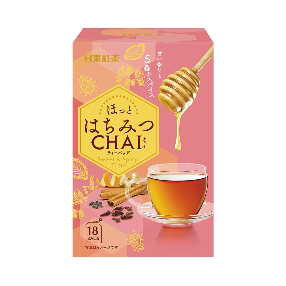 Mitsui Norin Nitto Black Tea Honey Chai Tea Bags, 18 bags