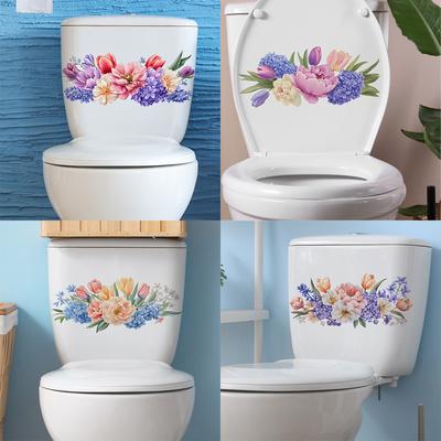 Fiori Dipinti Foglie Bagno Toilette Casa Abbellimento Adesivi Decorativi