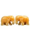 Yellow Jade Elephant Ornaments - Feng Shui Wealth and Water Blessings for Living Room Entrance Decor