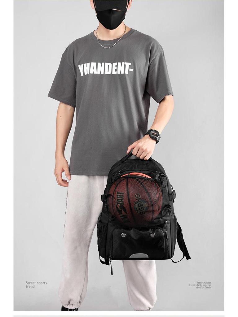 Water-Resistant Sports Backpack with Shoe Compartment - Large Capacity for Basketball, Football, and Outdoor Activities