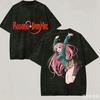 Rosario To Vampire Washed T-shirt Anime Lover Harajuku New Model Unisex Oversized Personality Clothes Streetwear High Quality