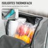 Shopping Trolley, 46 Litre Bag, Foldable Shopping Cart with Cooler Bag, Adjustable Handle, Aluminum Frame, Grey