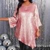 Women's Summer Loose Casual Crew Neck Seven-point Sleeve T-shirt