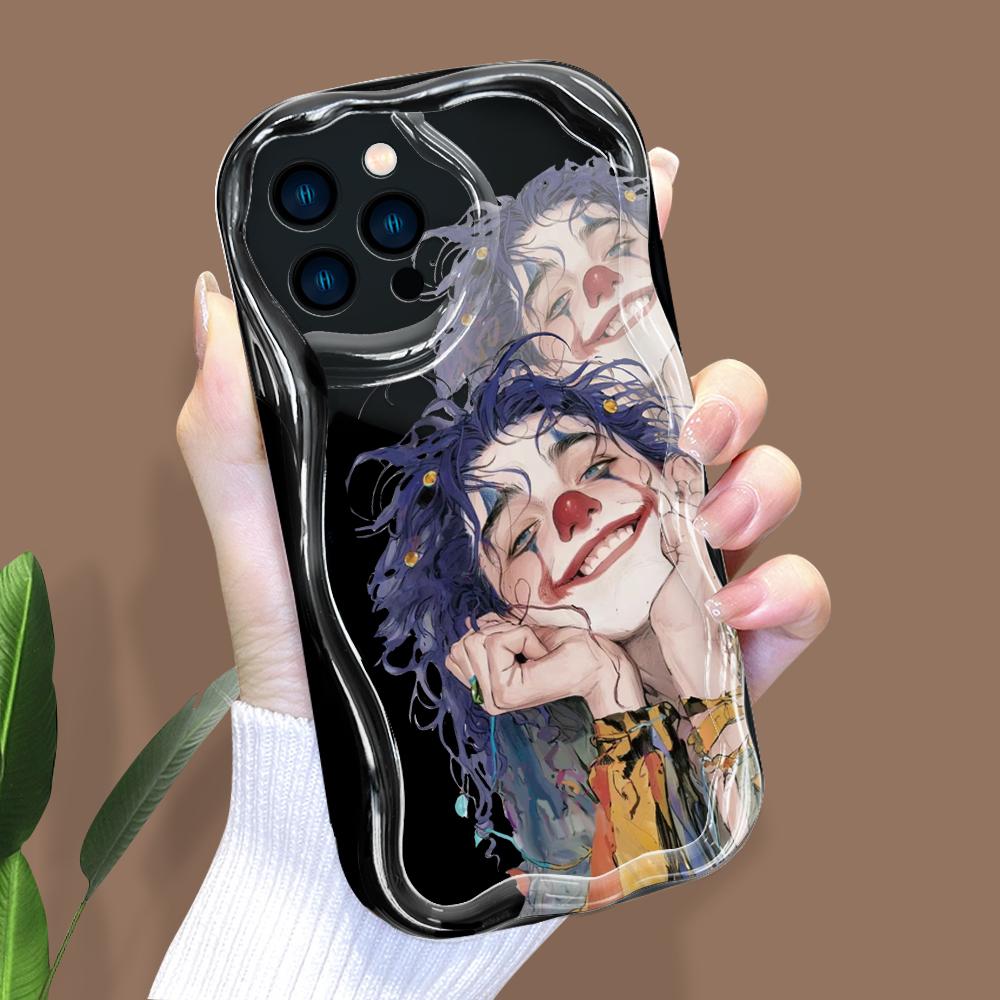 Kreslený vzor krémová textúra puzdro vlnitý okraj mäkký silikónový obal puzdro na telefón pre iPhone Samsung Huawei Honor Xiaomi Redmi Infinix Tecno