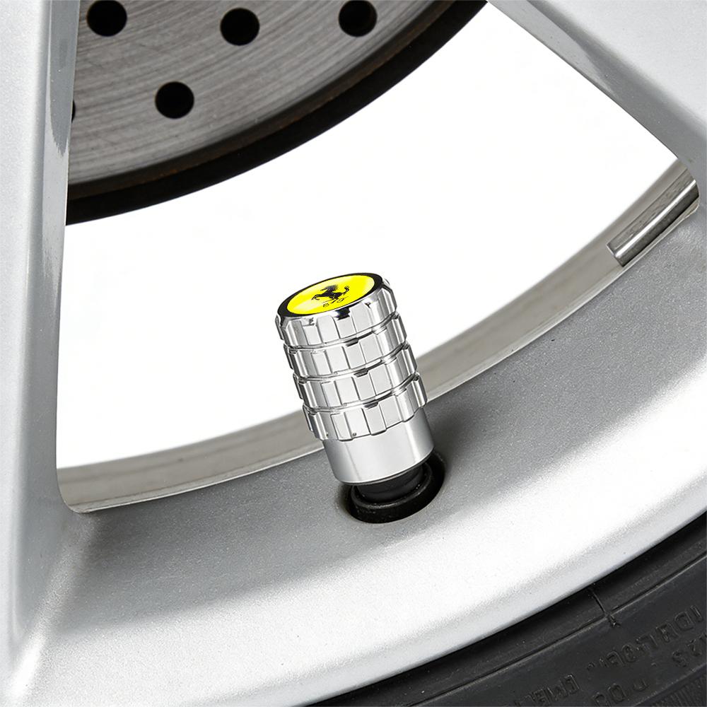 4pcs Metal Alloy Car Wheel Tire Valve Caps Tyre Rim Stem Covers for Ferrari 308 GT4 328 GTB GTS F355 360 Modena F430 458ltalia JG2