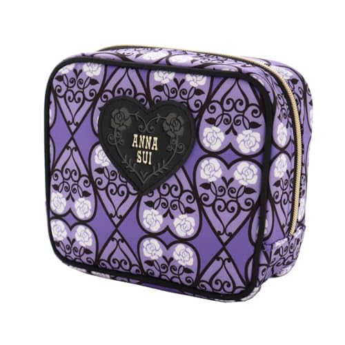 

ANNA SUI Square Pouch (Purple / Approx. 11cm x 13cm x 5cm) Heart Print Women s Accessory Case 000151-0004-01