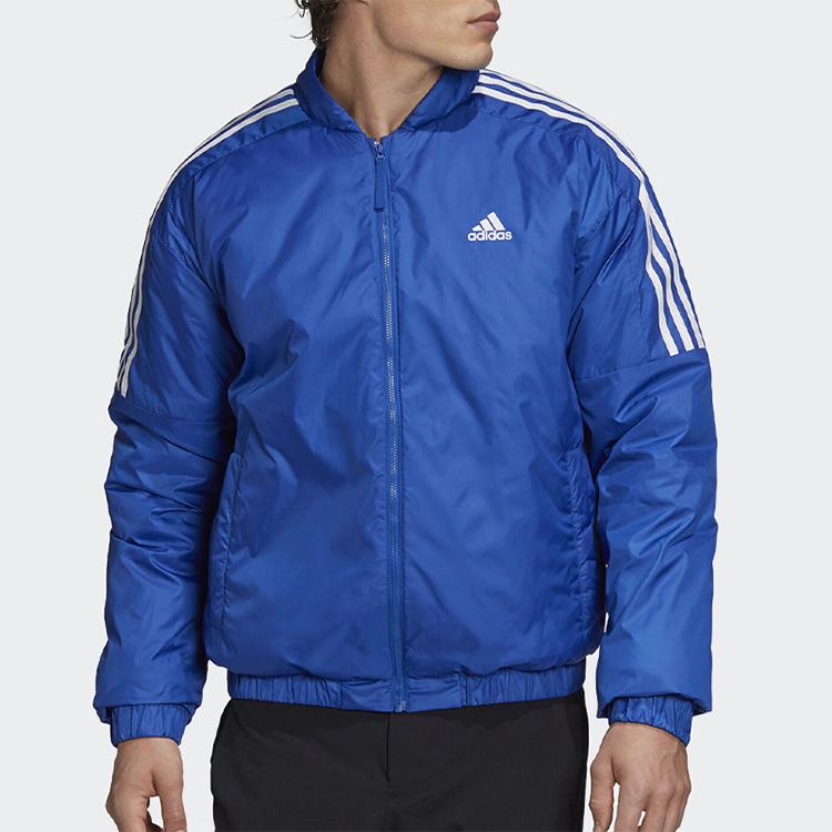 Adidas Essential Insulated Bomber Jacket Outdoor Casual Sports Cotton Coat Winter Men Jackets Royal-Blue GH4579