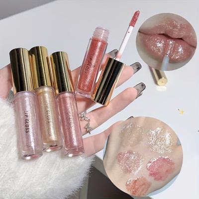 Rossetto idratante e scintillante, lucidalabbra glitterato impermeabile, rossetto in gel colorato, lucidalabbra idratante