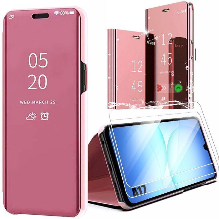 Coque de Protection - BOOLING - Samsung Galaxy A17 5G/4G - Effet Miroir Rose - Antichoc - 2 Verres Trempés