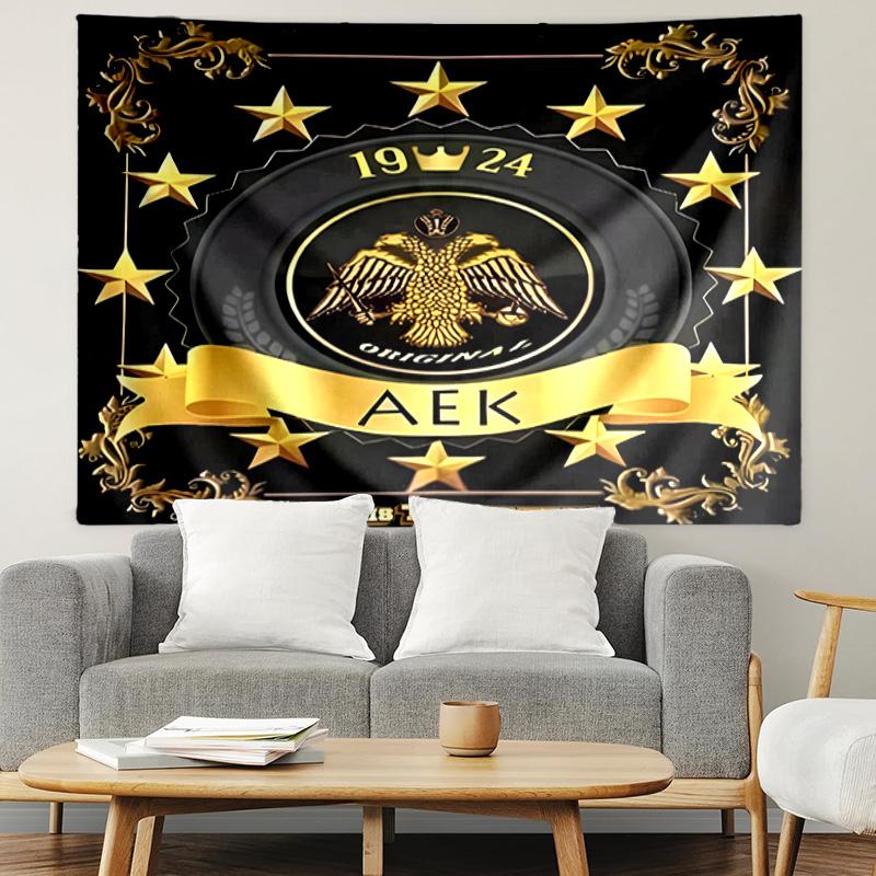 AEK Athens FC Print Tapestry, Lightweight Wall Hanging, for Bedroom, Dorm, Living Room, Home Art Decor, Birthday Christmas Gift for Friends