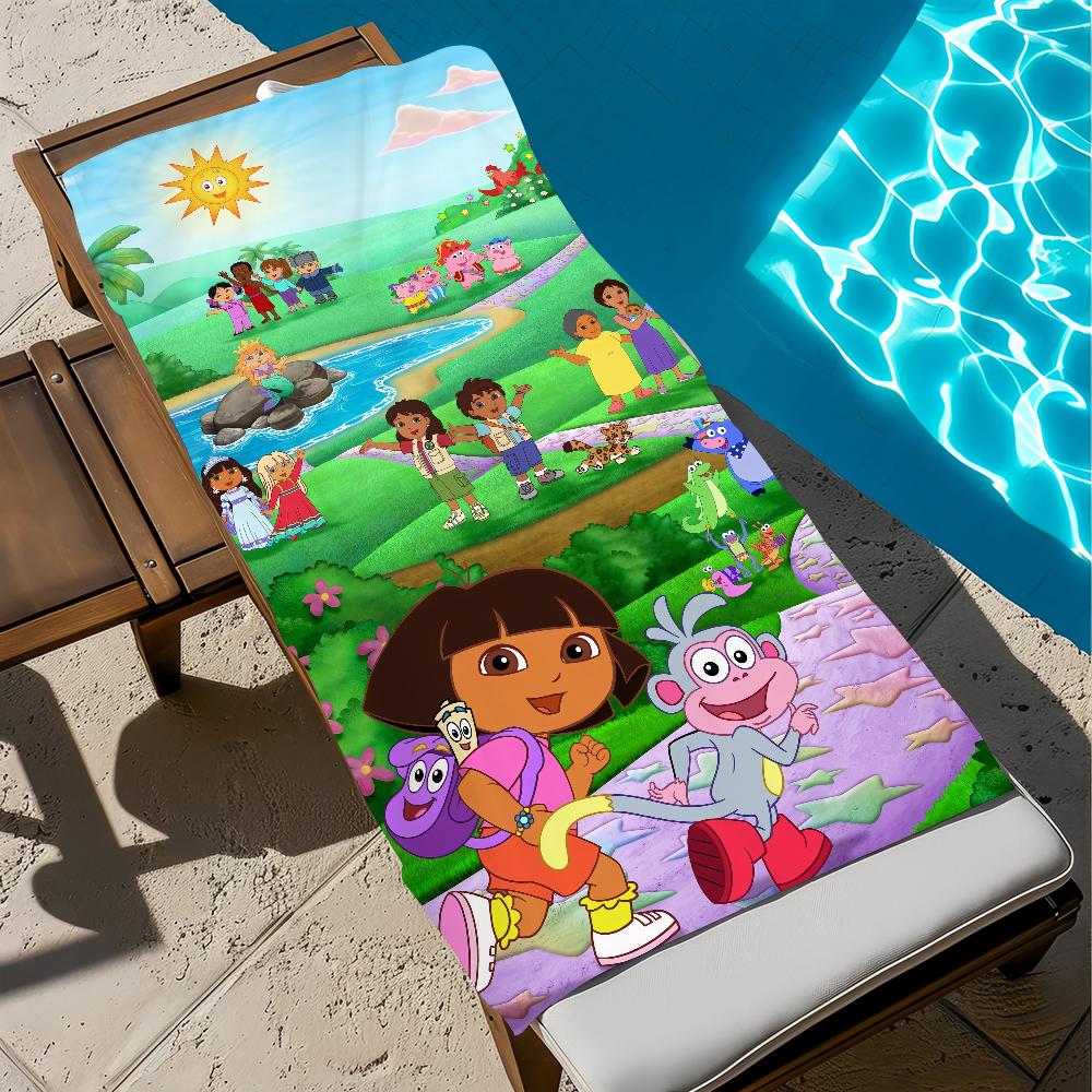 CUTE D-Dora Animation E-Explorer Towel Beach Quick Dry Soft Pool Towels Gift for Travel Gym Shower Camping Sports