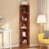 42*30*180 cm, Corner Bookshelf, Shelf, Storage Shelf, MDF Material, Five-Layer Shelf, Simple Shape, Strong Load Capacity, Walnut Wood Color.