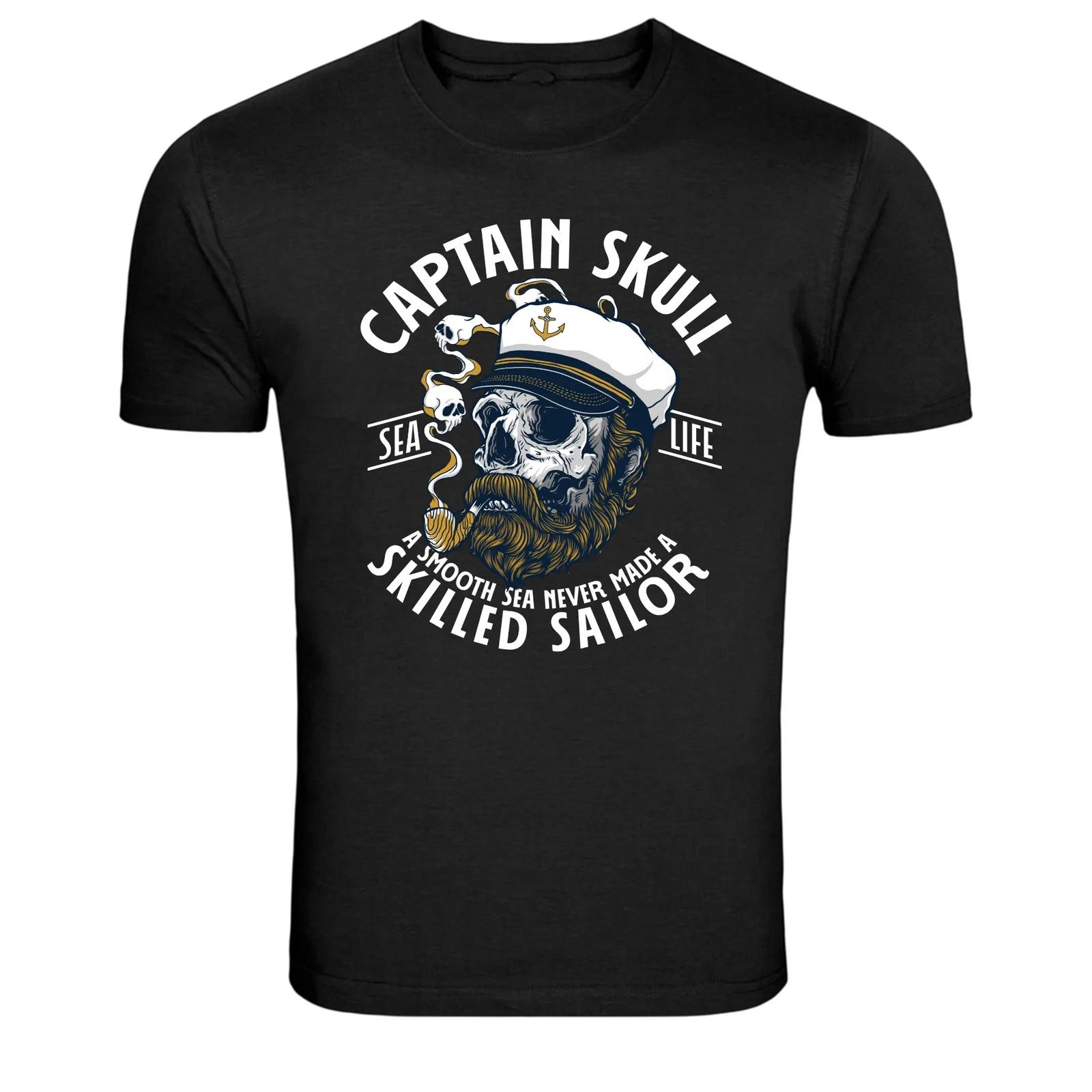 

Captain Skull Sailor Sea Life Pirate Graphic T Shirt 4XL