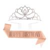 Princess crown bridal rhinestone headband birthday tiara prom party sash