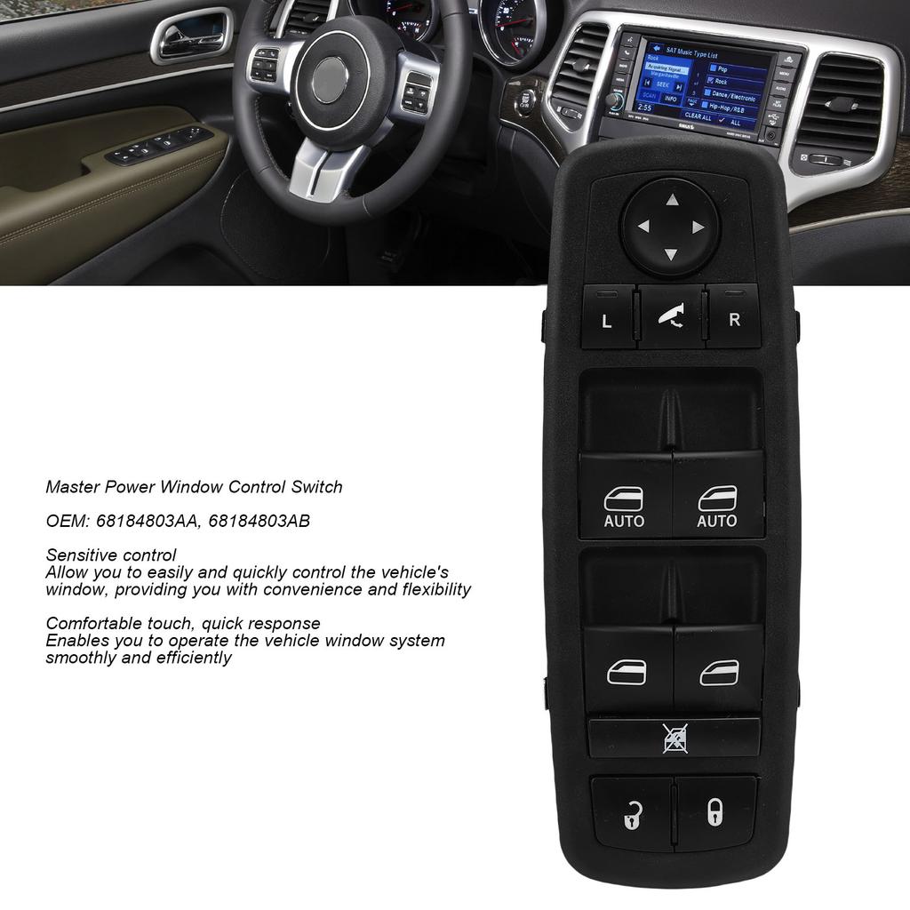 Master Power Window Control  68184803AB Driver Side 11pins Replacement For  2014-2018 68184803AA