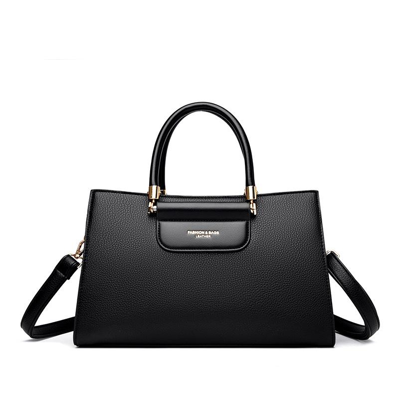 2026 Handbag New Fashionable Large Capacity Tote Bag Simple Contrasting Color Versatile Bag Daily Commuting Women's Shoulder Bag