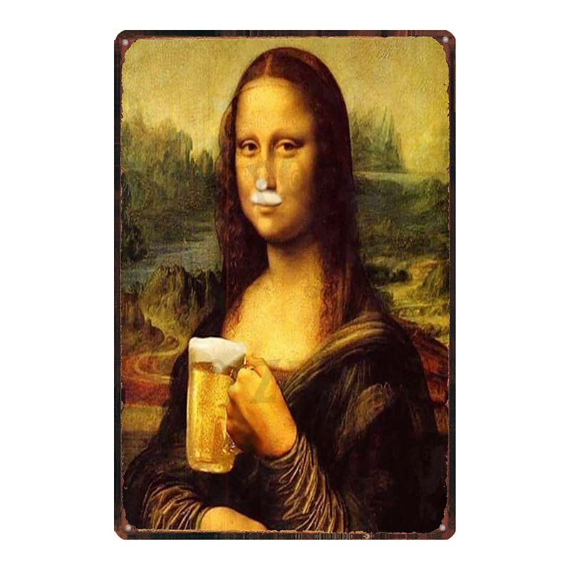 YZFQSegno di Latta Metallico Divertente e Allegro Piatto da Viaggio Retrò Per Parete Bar Caffetteria Soggiorno Decorazione Artigianale per la Casa DU-7983B