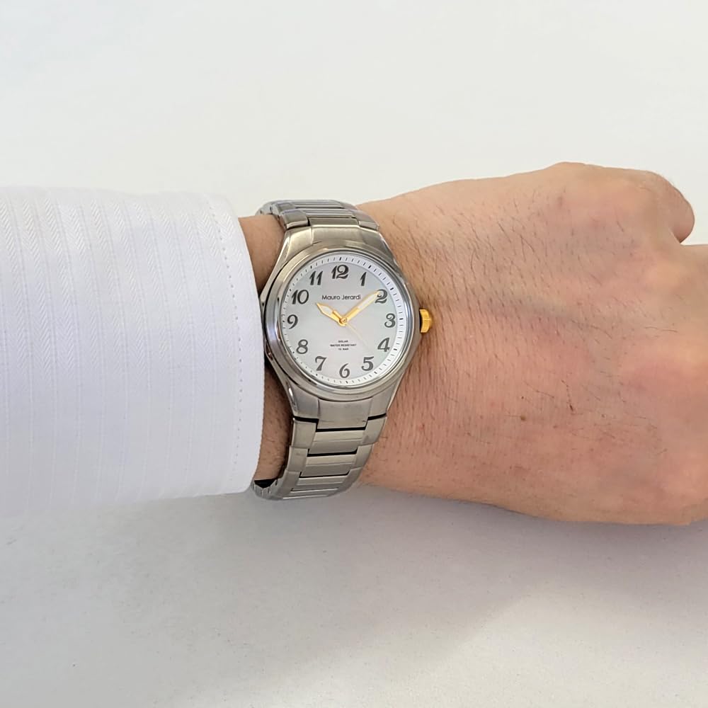 Mauro Jerardi MJ039-4 Solar Titanium Watch - White