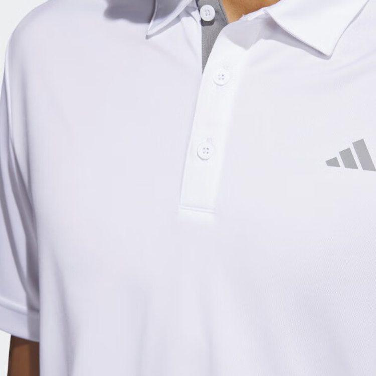 Adidas Polo Shirts Men's White Polo Collar Moderate Straight Fit IA5447