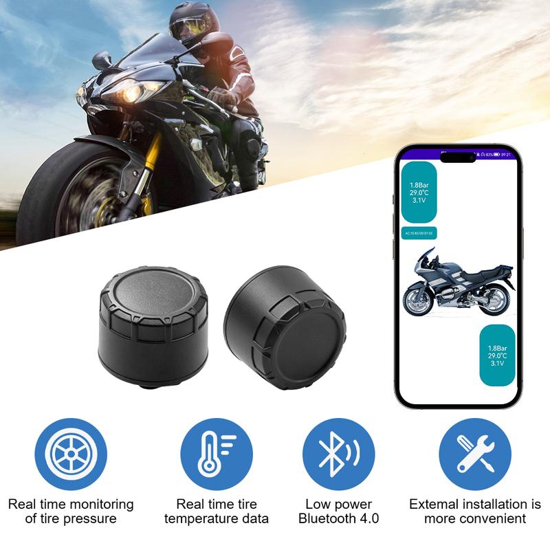 Phone Display External Alarm Tire Pressure Sensors Bluetooth APP Car TPMS Tire Pressure Monitoring System Motorcycle Car 2/4PCS